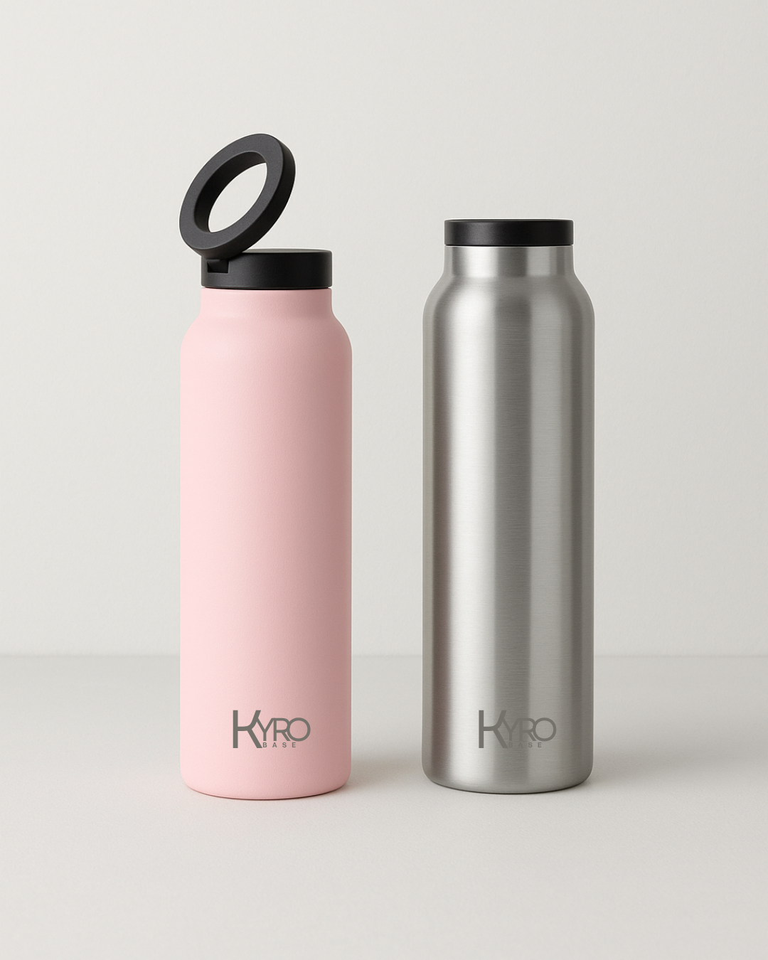 Pink and Stainless KyroBase Water Bottle