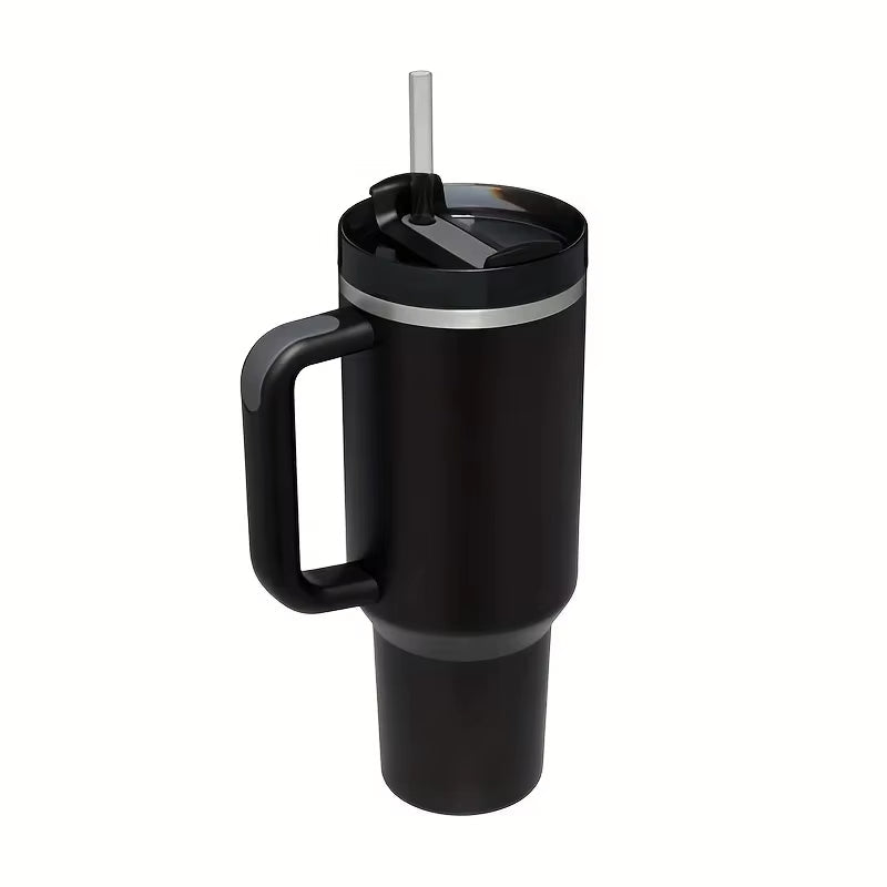1200ML 304 Stainless Steel Insulated Water Bottle Thermal Coffee Car Cup Cold Hot Mugs Vacuum Flask with Handle Straw for Sport