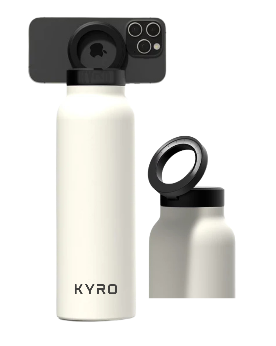 Insulated Water Bottle Compatible Magsafe Water Bottle with Phone Holder,Stainless Steel Water Bottle with Magnetic Phone Tripod