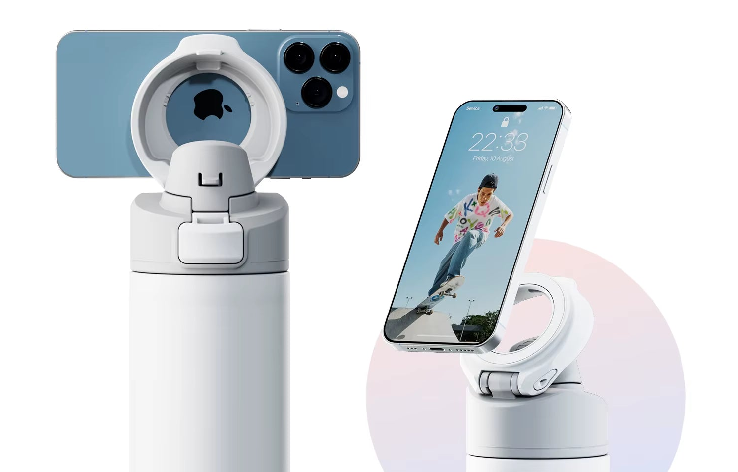 Insulated Water Bottle With Magnetic Phone Holder