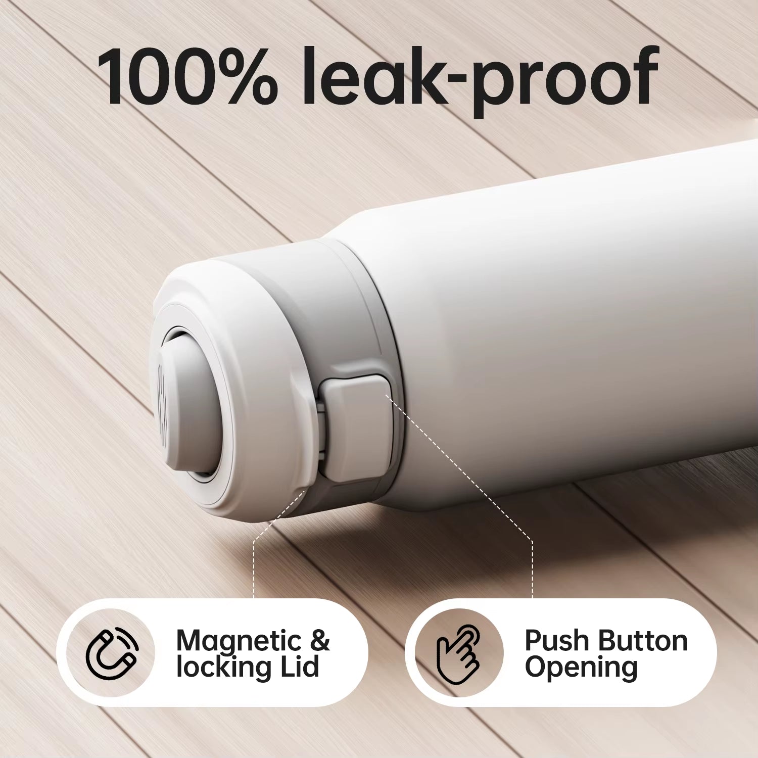 Fjbottle 710/950Ml Magnetic Lid Insulated Water Bottle with Phone Mount, Thermal Water Bottle for Outdoor