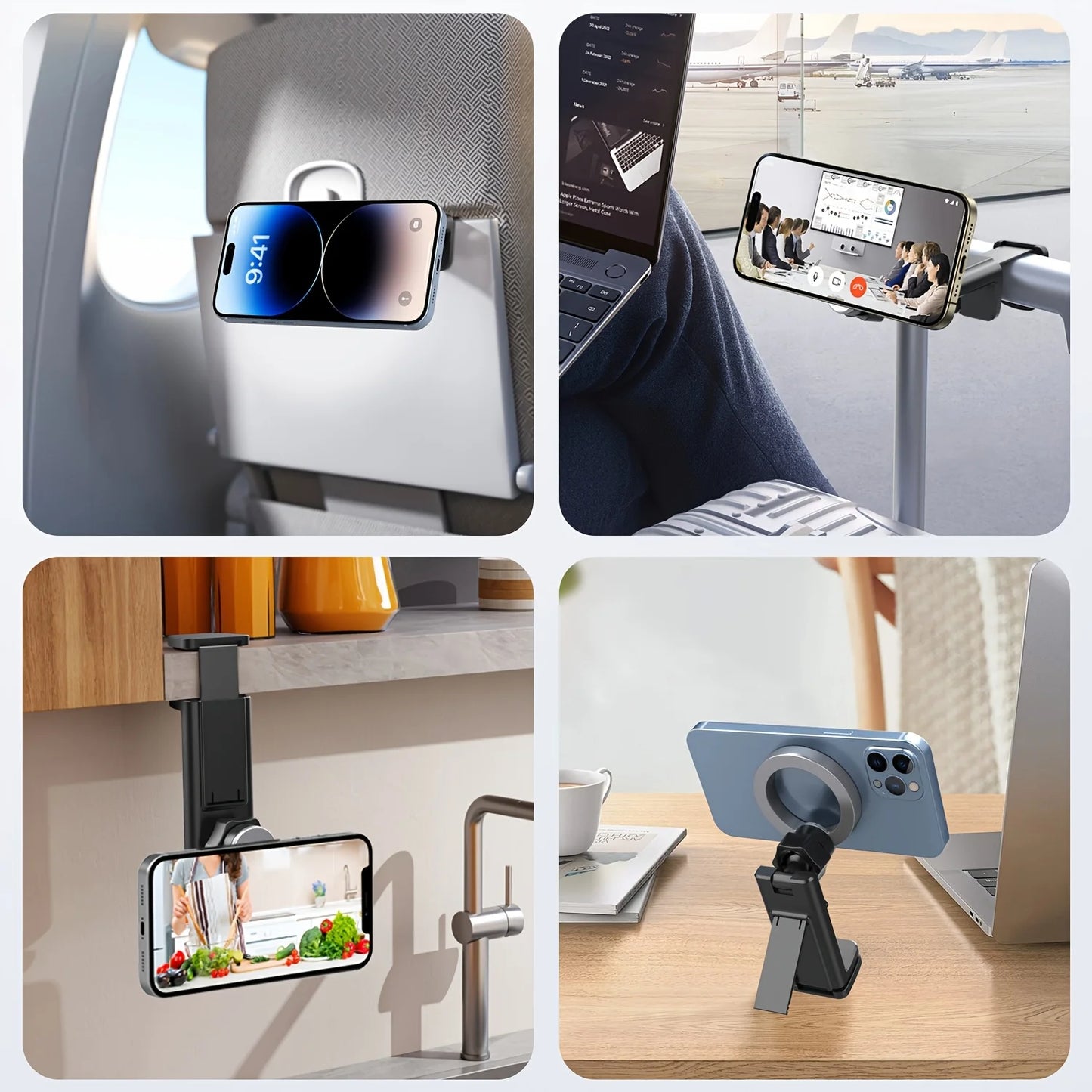 Magnetic Cell Phone Holder Airplane Travel Essentials Phone Holder Desktop Cell Phone Holder Tray Table  Phone Holder